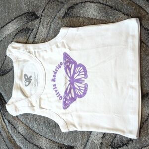 Official Olivia Rodrigo GUTS crop tank - white, butterfly - Size S